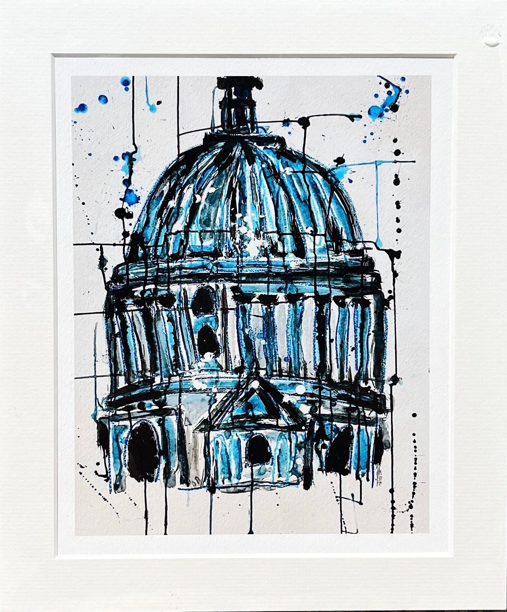 Giclée Print of St Paul’s Cathedral in London- blue design