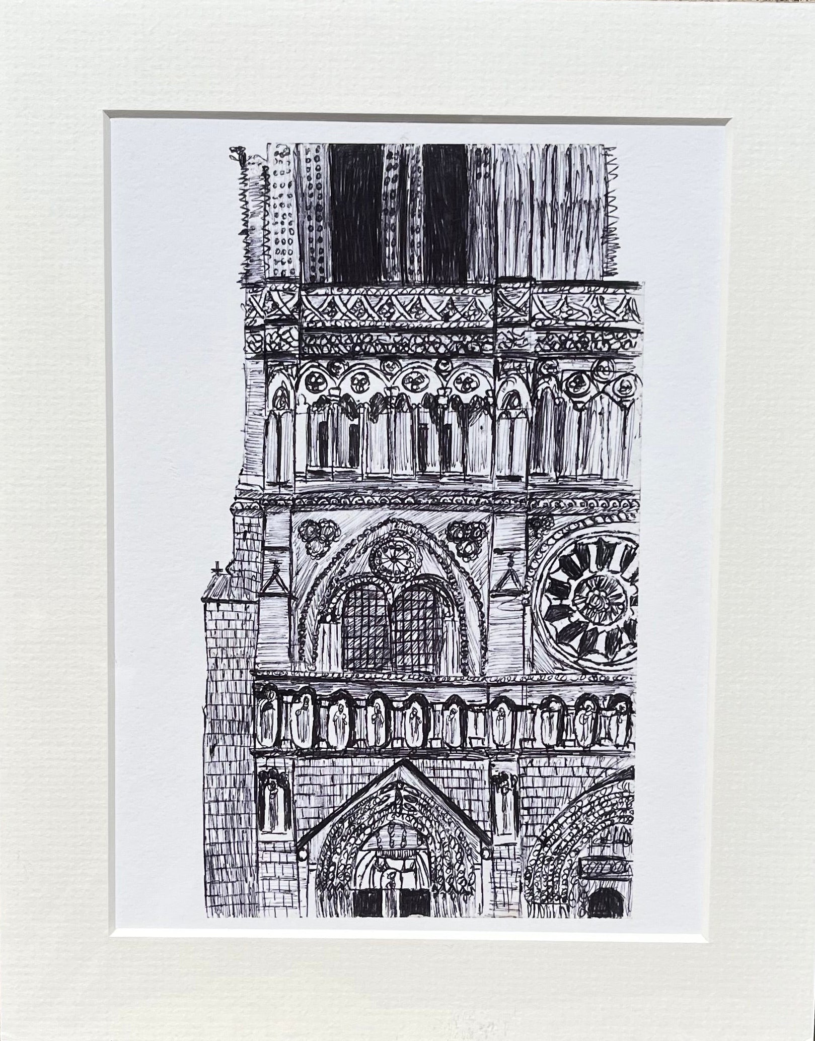 Biro Drawings: Notre Dame Giclée Print