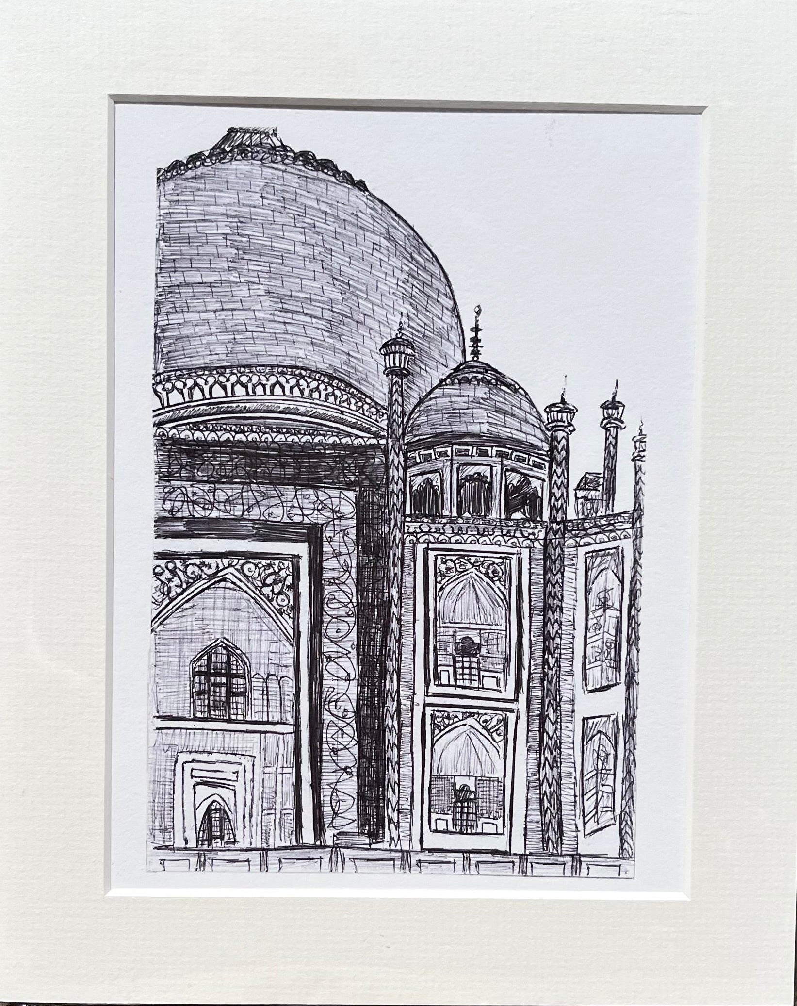 Biro Drawings: Taj Mahal Giclée Print